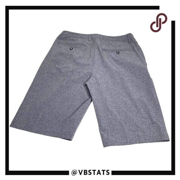 BKE Men's Flat Front Stretch Standard Fit Hybrid Bermuda Shorts Gray Size Large - Picture 2 of 7